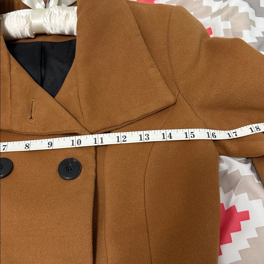 Zara Tan Double-Breasted Pea Coat - Picture 16 of 16